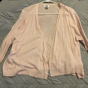 Light Pink Cardigan Sweater, XL